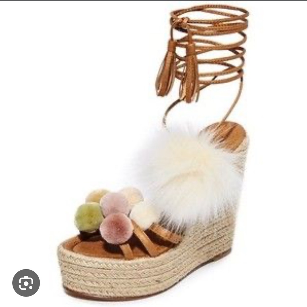 Alameda Turquesa Holi Pom Pom Wrap Wedge